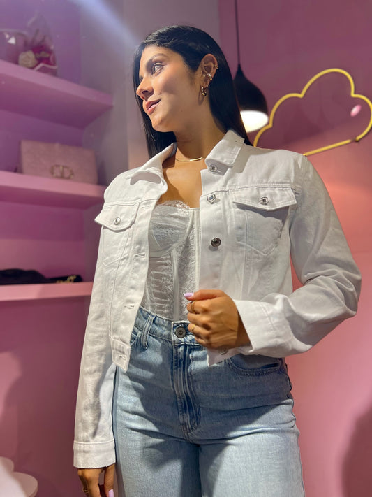 Chaqueta blanca de jean