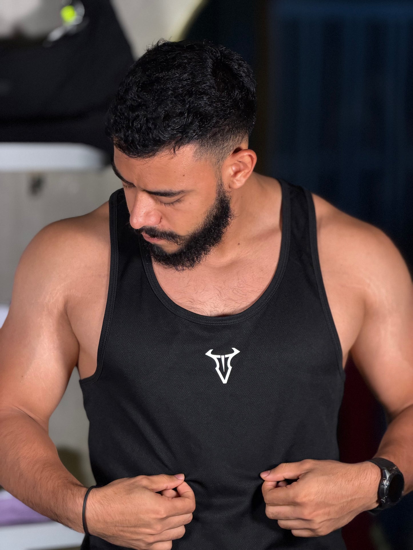 franelilla de caballero deportiva negra