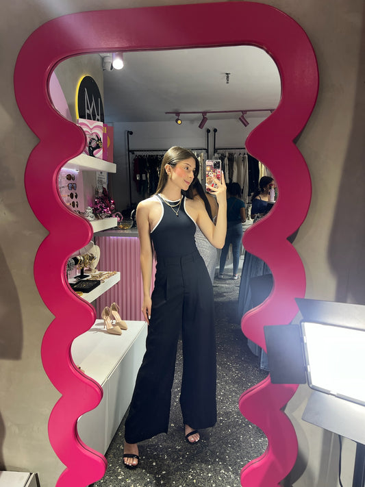 Body DYNAMIC negro de bordes blancos talla única