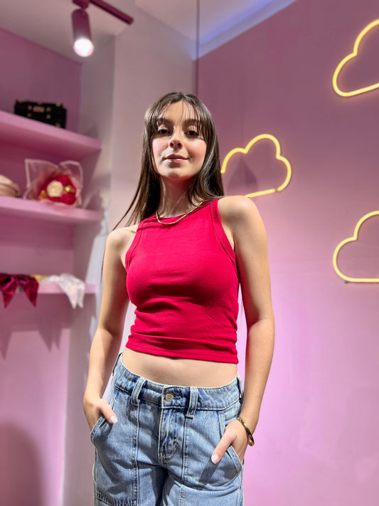 Top halter rojo hollister