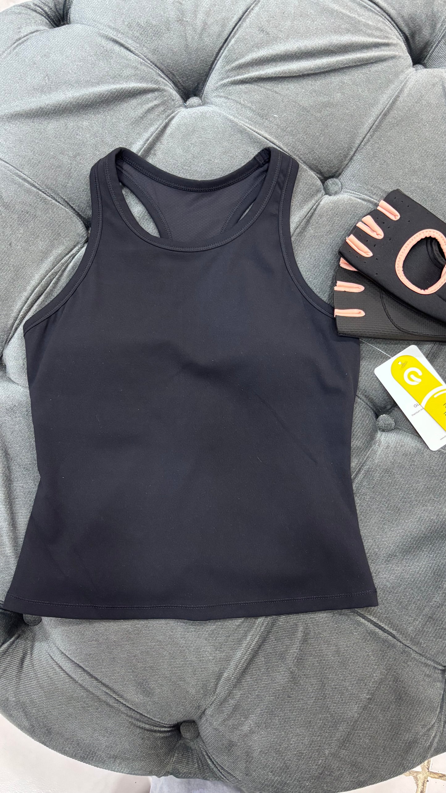 Franelilla femenina deportiva GLOWMODE sólido negro