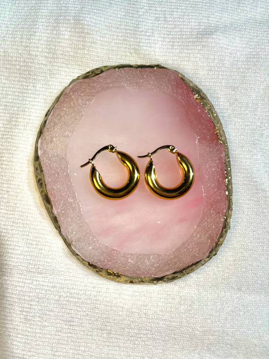 Argollas doradas medianas lisas