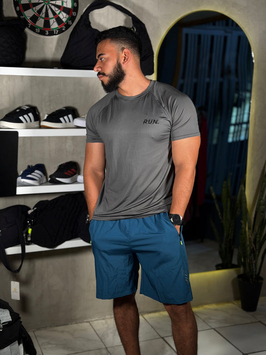 Franela deportiva de caballero RUN gris