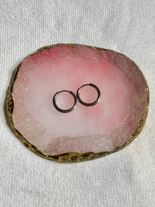 Argollas finas lisas plateadas M