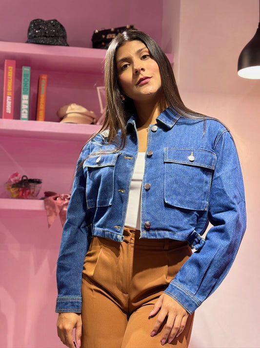Chaqueta de jean oscura