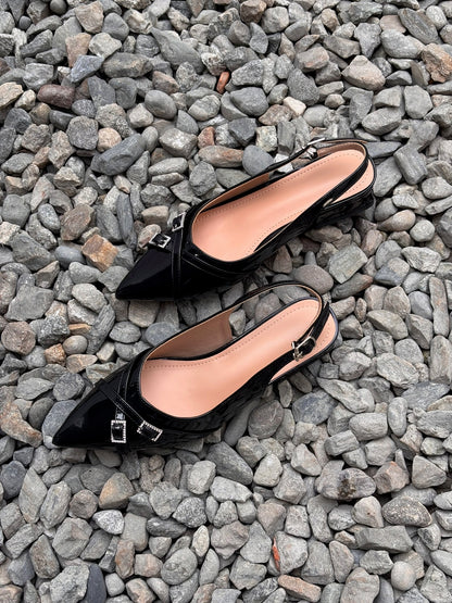 Zapatillas de punta negras patente