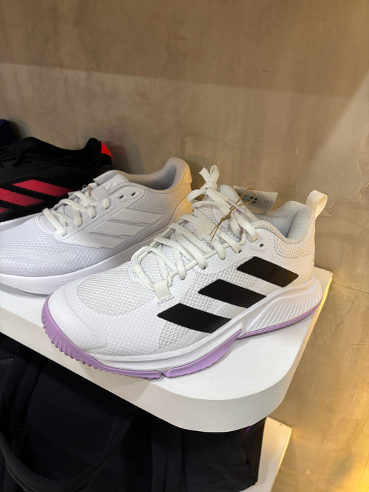 Zapatos COURT TEAM 2.0W de dama ADIDAS blanca con suela morada