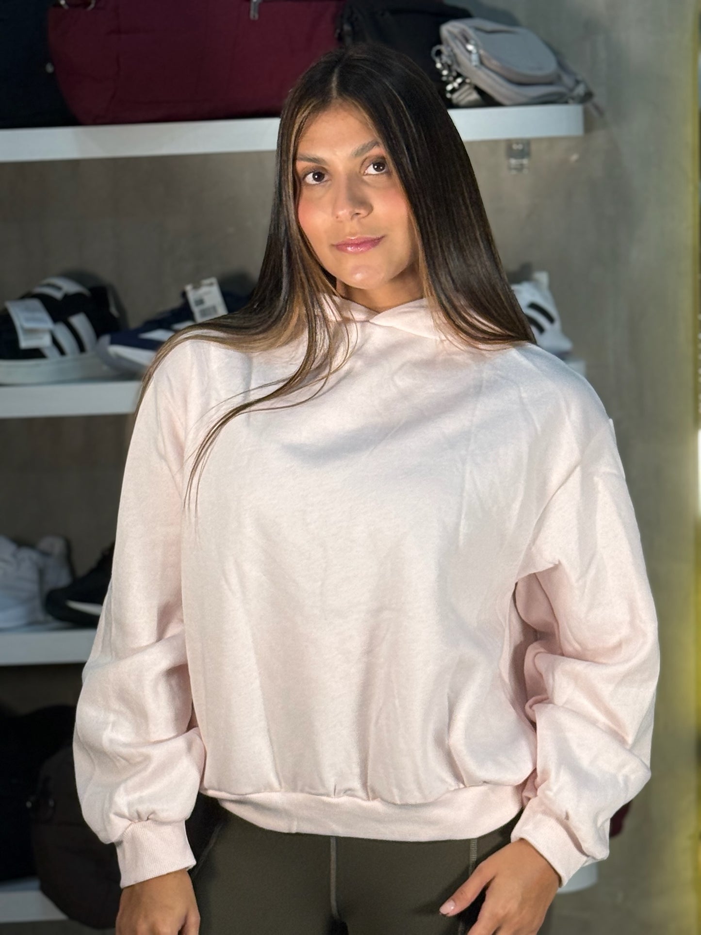 Hoodie con capucha Rosa pastel