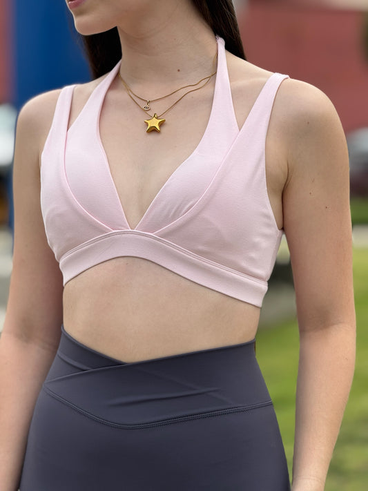 Top tipo sostén doble GLOWMODE rosa pastel