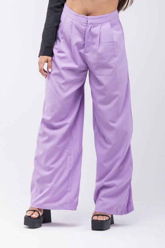 Pantalón de vestir palazzo lila