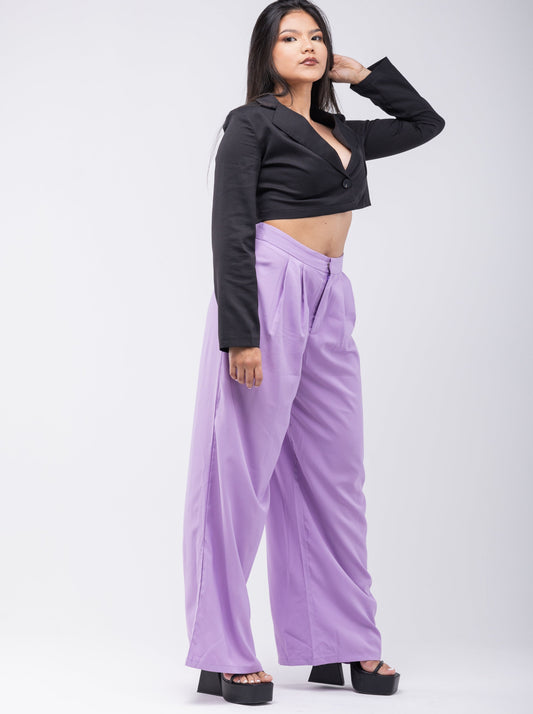 Pantalón de vestir palazzo lila