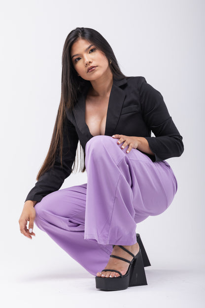 Pantalón de vestir palazzo lila