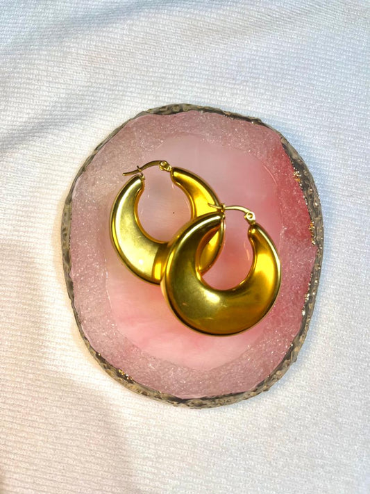 Argollas pesadas doradas