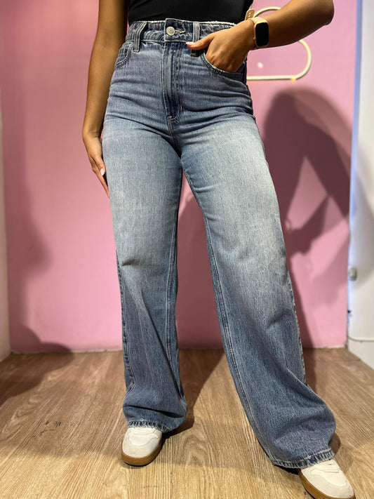 Jean wide leg prelavado tono medio (cd:389280)