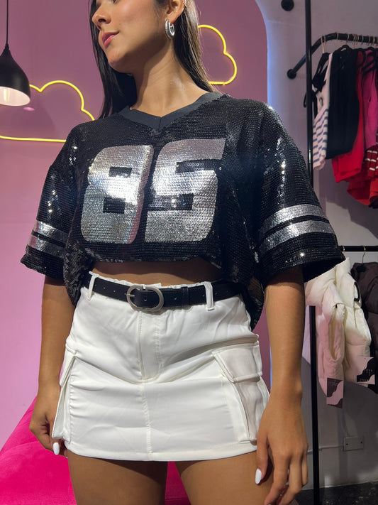 Falda cargo blanca