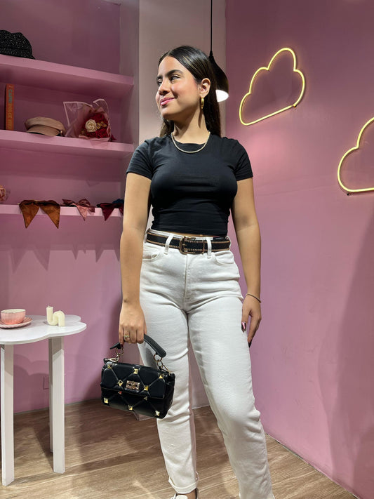 Mom jean hollister blanco vintage liso (cd:6688177)