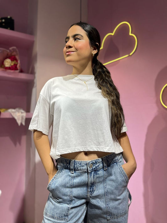 Top oversize blanco básico