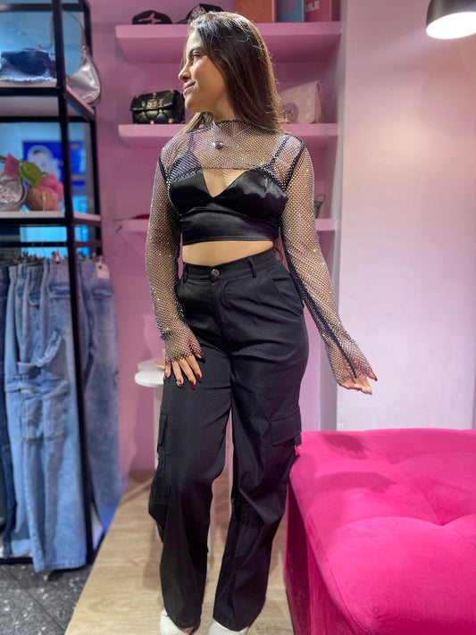 Pantalón cargo negro