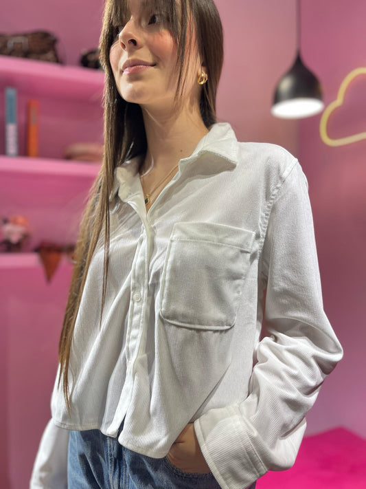 Camisa texturizada blanca